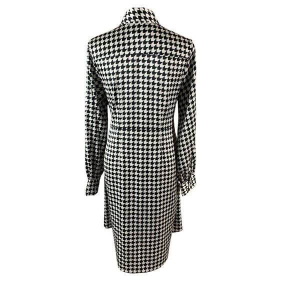Banana Republic Houndstooth Shirt Dress Mod Retro Workwear Chic Small - Picture 4 of 6